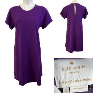 Kate Spade Bosley dress 10 purple short‎ sleeve A-line knee length office classy